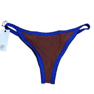 Ellejay Brown Blue Bikini Bottom Thong S
